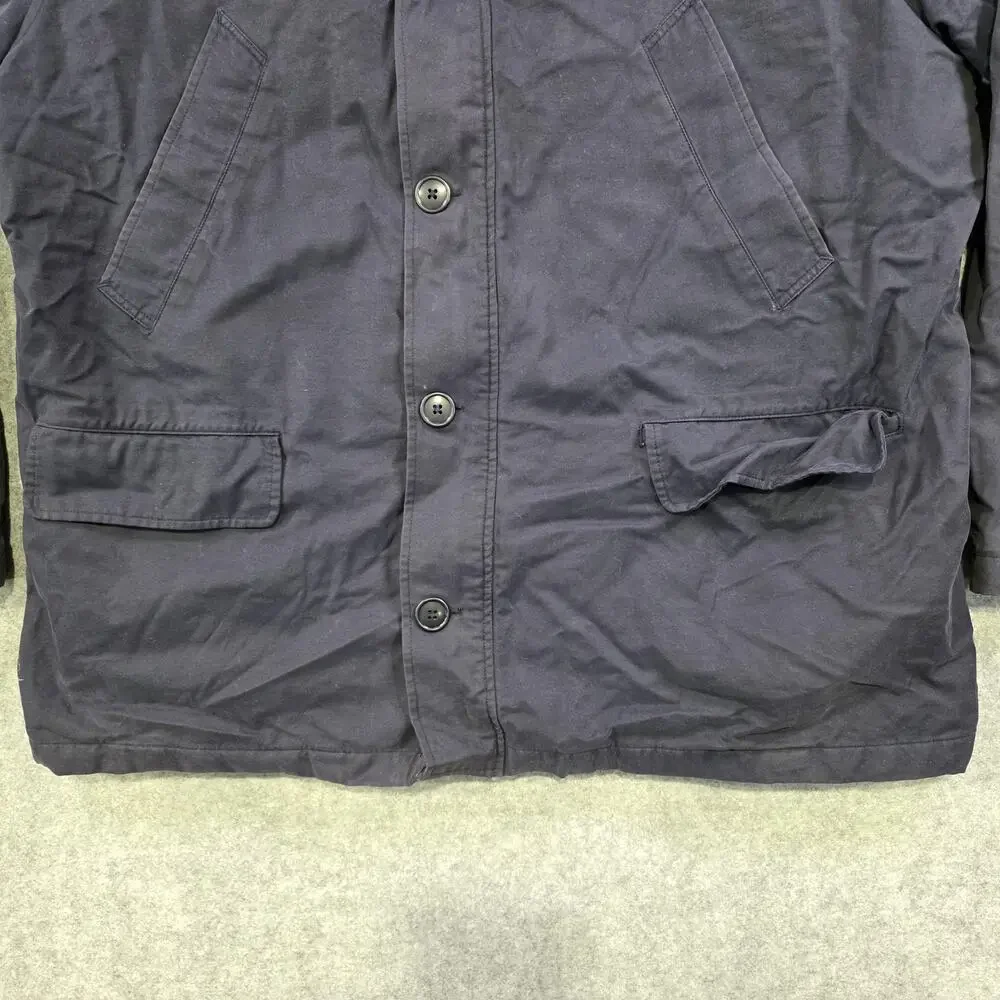 VTG Polo Ralph Lauren‎ Jacket Mens XL Blue Quilted Canvas Full Zip Button Coat